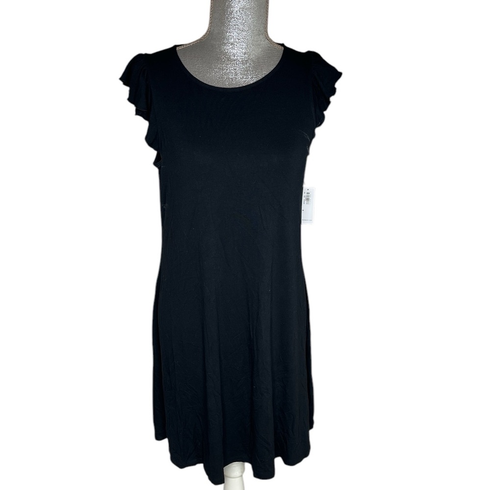 NWT Old Navy Short Sleeve Mini Swing Dress, Black, Size Medium